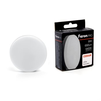 Лампа светодиодная Feron Pro GX53 8Вт 6400К холодный белый свет