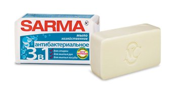 Мыло хозяйственное Sarma 140г нет антибактериальное нет 1шт.