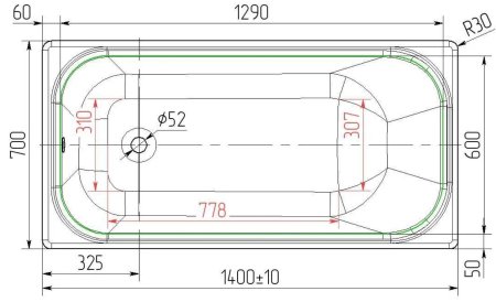 Ванна Ностальжи чугунная 140х70см