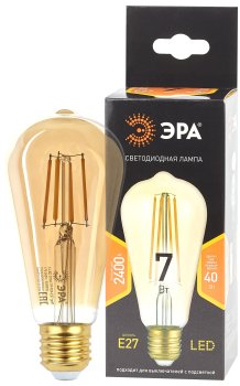 Лампа светодиодная Эра E27 7Вт 2400К теплый белый свет