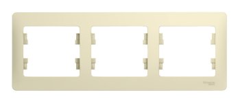 Рамка Schneider Electric Glossa 3 поста, цвет бежeвый