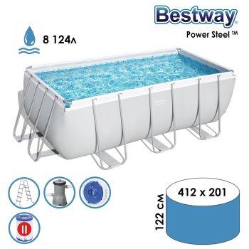 Бассейн каркасный Bestway Power Steel 412х201х122 см 8 124 л