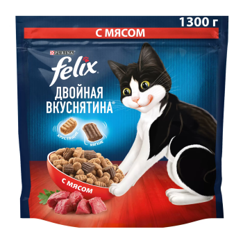 Корм сухой для кошек Felix Двойная Вкуснятина  1300г