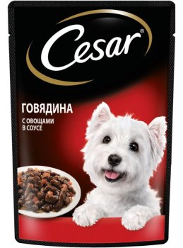 Корм консервированный для собак Cesar Говядина с овощами  85г