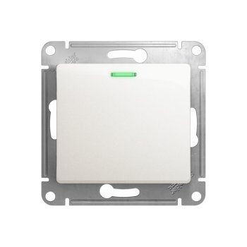 Выключатель встраиваемый Schneider Electric Glossa 1 кл. перламутр с подсветкой