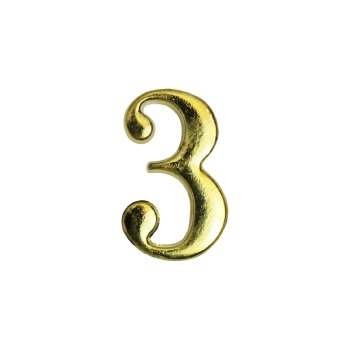 Цифра дверная №3 золото металл