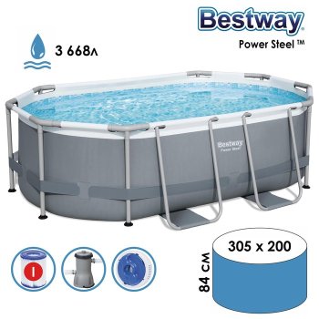 Бассейн каркасный Bestway Power Steel 305х200х84 см 3 668 л
