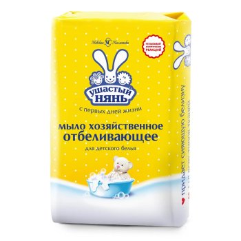 Мыло хозяйственное отбеливающее Ушастый нянь 180г цветочный нет детское 1шт.