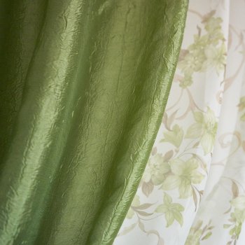 Штора кухонная Витерра Жатка-комби 270х160см зеленая 2 шт
