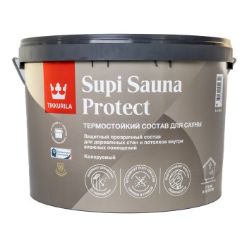 Антисептик Tikkurila SUPI SAUNA PROTECT для бань и саун основа EP 9 л