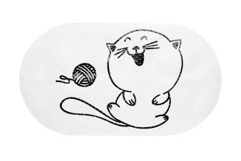 Коврик для ванной комнаты Клубок Happy Cats 38х69см цвет белый