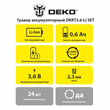 Гравер DEKO DKRT3.6-Li SET