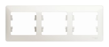 Рамка Schneider Electric Glossa 3 поста, цвет перламутр