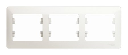 Рамка Schneider Electric Glossa 3 поста, цвет перламутр
