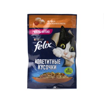 Корм консервированный для кошек Felix Аппетитные кусочки Индейка  75г