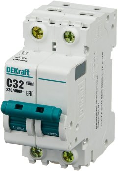 Автоматический выключатель Dekraft ВА-101 2P 32А хар-ка C 4,5кА