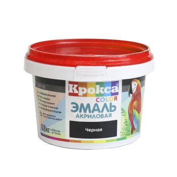 Эмаль акриловая универсальная Крокса Завод Диола чёрная 0,8 кг