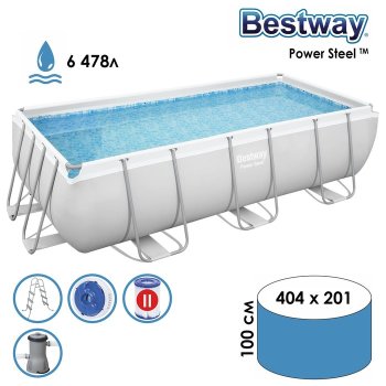 Бассейн каркасный Bestway Power Steel 404х201х100 см 6 478 л