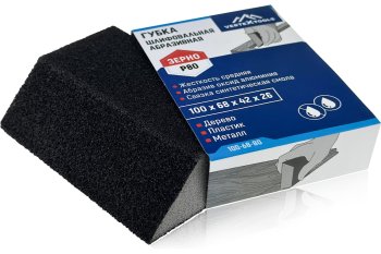 Губка шлифовальная 100х68х26 мм Р80 VERTEXTOOLS
