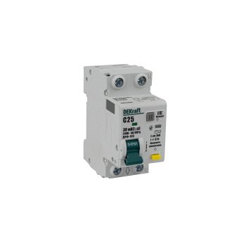 Автомат дифференциальный Dekraft ДИФ-103 1+N 4,5кА 25А 30мА