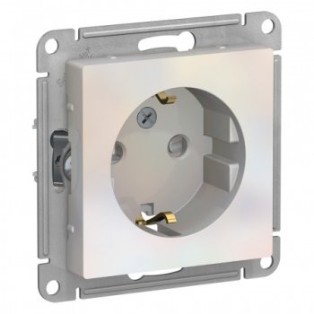 Розетка силовая встраиваемая Schneider Electric AtlasDesign с заземлением жемчуг
