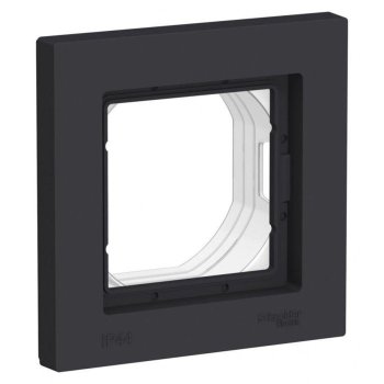 Рамка Schneider Electric AtlasDesign Aqua IP44 1 пост, цвет карбон