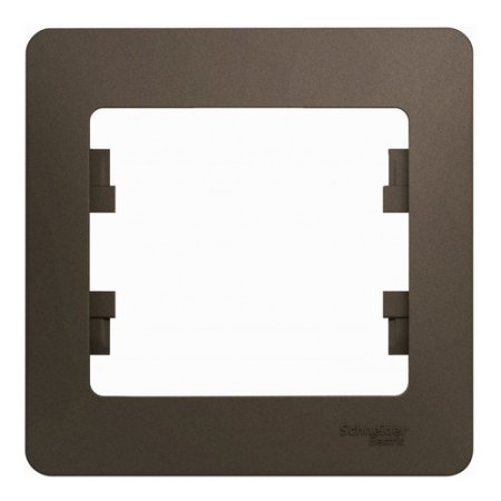 Рамка Schneider Electric Glossa 1 пост, цвет шоколад
