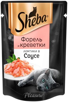 Корм консервированный для кошек Sheba Форель и креветки 75г