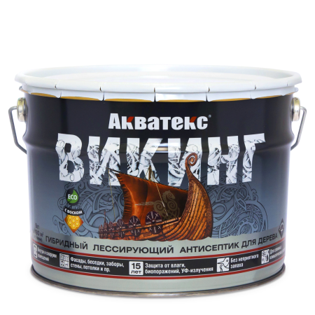 Антисептик Акватекс ВИКИНГ декоративный белый 9 л