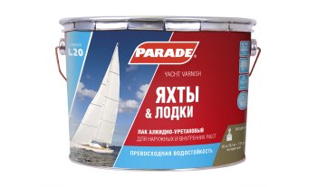 Лак Parade L20 яхтный бесцветный 10 л матовый