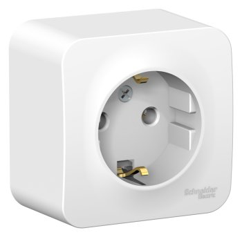 Розетка силовая накладная Schneider Electric Blanca с заземлением белый
