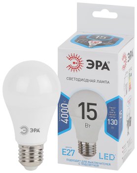 Лампа светодиодная Эра E27 15Вт 4000К нейтральный белый свет