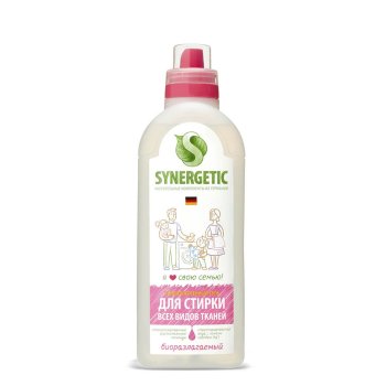 Гель для стирки белья Synergetic Гипоалергенный 1 л для цветного белья для всех типов стирки