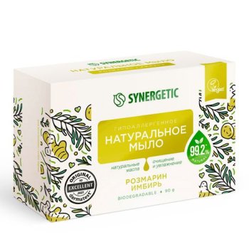 Мыло туалетное Synergetic 90г Розмарин/Имбирь да нет 1шт.