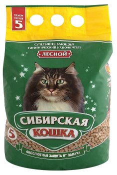 Наполнитель древесный Сибирская кошка Лесной 5 л