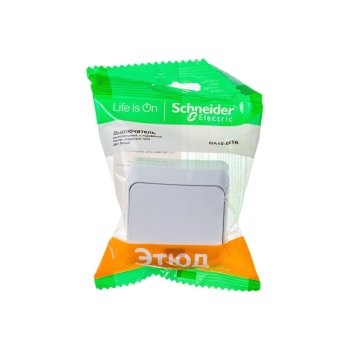 Выключатель накладной Schneider Electric Этюд 1 кл. белый с подсветкой