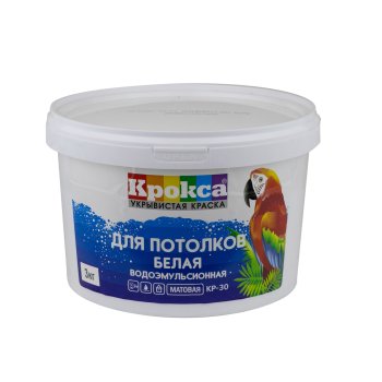 Краска водно-дисперсионная Завод Диола Крокса КР-30 для потолков белая 3 кг