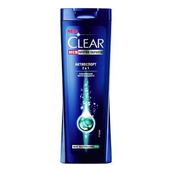 Шампунь CLEAR MEN 2 в 1 Активспорт для всех типов волос 400 мл мужской нет против перхоти
