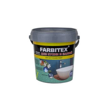 Краска водно-дисперсионная ABC-Farben FARBITEX для кухни и ванной белая 1,1 кг
