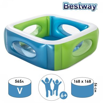 Бассейн надувной Bestway Window  168х168х56 см 565 л