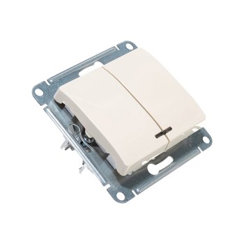 Выключатель встраиваемый Schneider Electric Glossa 2 кл. бежeвый с подсветкой