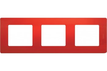 Рамка Legrand Etika 3 поста, цвет красный