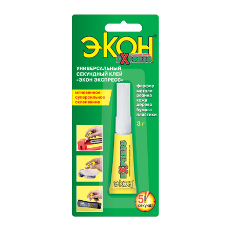Клей секундный Экон Экспресс прозрачный 3 гр