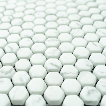 Мозаика Micro hexagon белый H117