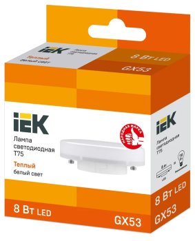 Лампа светодиодная IEK GX53 8Вт 3000К теплый белый свет