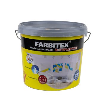 Краска водно-дисперсионная ABC-Farben FARBITEX интерьерная белая 6 кг