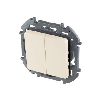 Выключатель встраиваемый Legrand Inspiria 2 кл. слоновая кость без подсветки