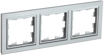 Рамка IEK Brite 3 поста, цвет алюминий