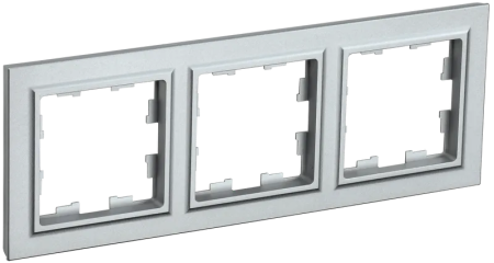 Рамка IEK Brite 3 поста, цвет алюминий