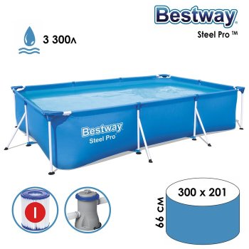 Бассейн каркасный Bestway Steel Pro 300х201х66 см 3 300 л